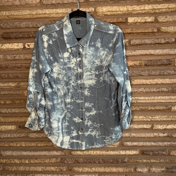 ISDA & Co. Denim Tie Dye  Snap Shirt Size Small - Picture 8 of 9